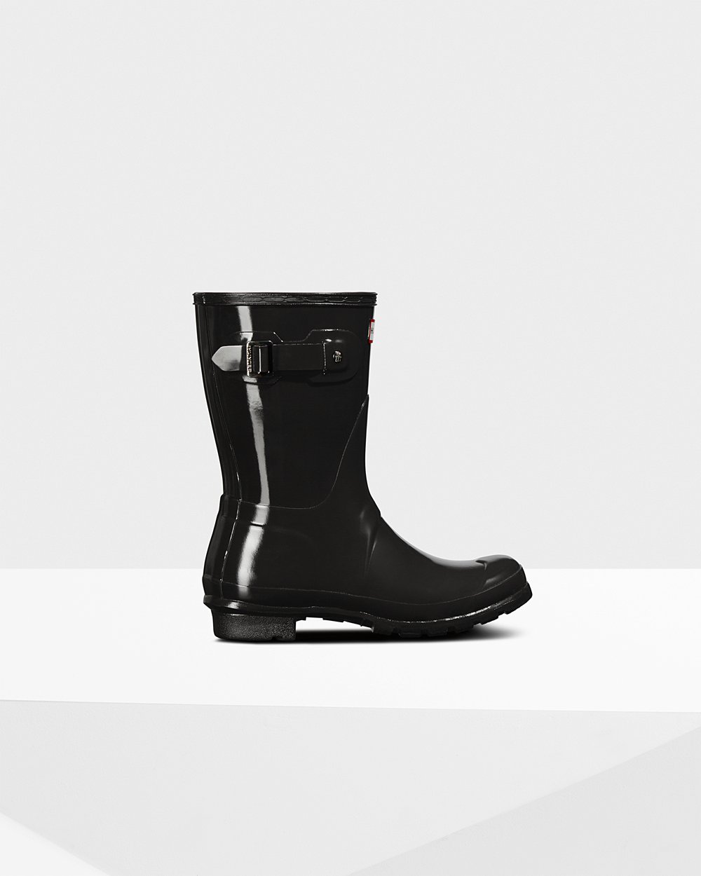 Hunter Original Gloss For Women - Short Rain Boots Black | India HUBGZ3190